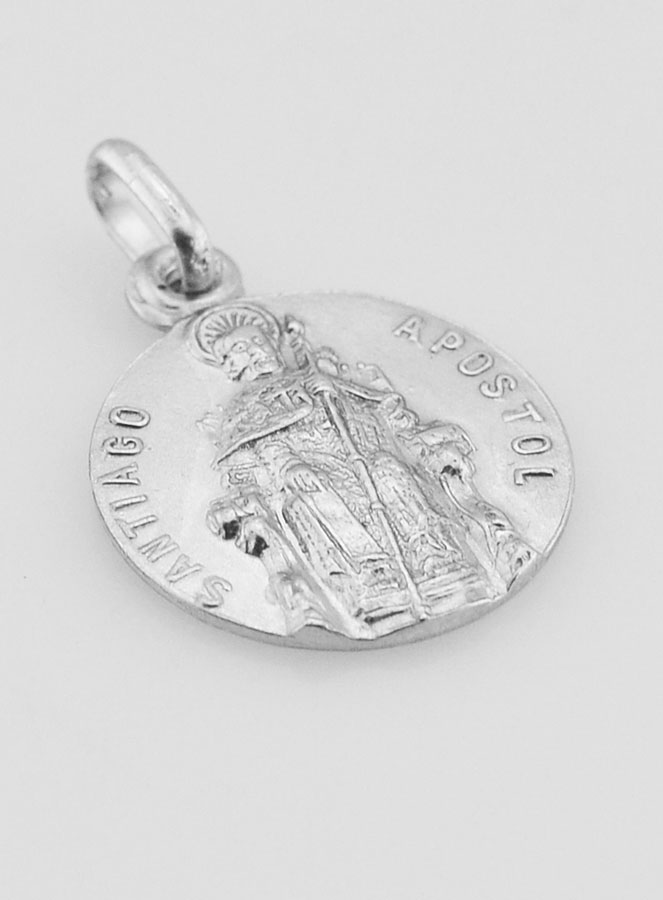 Médaille Saint Jacques de Compostelle en Argent Massif - 17 mm (pic 3)