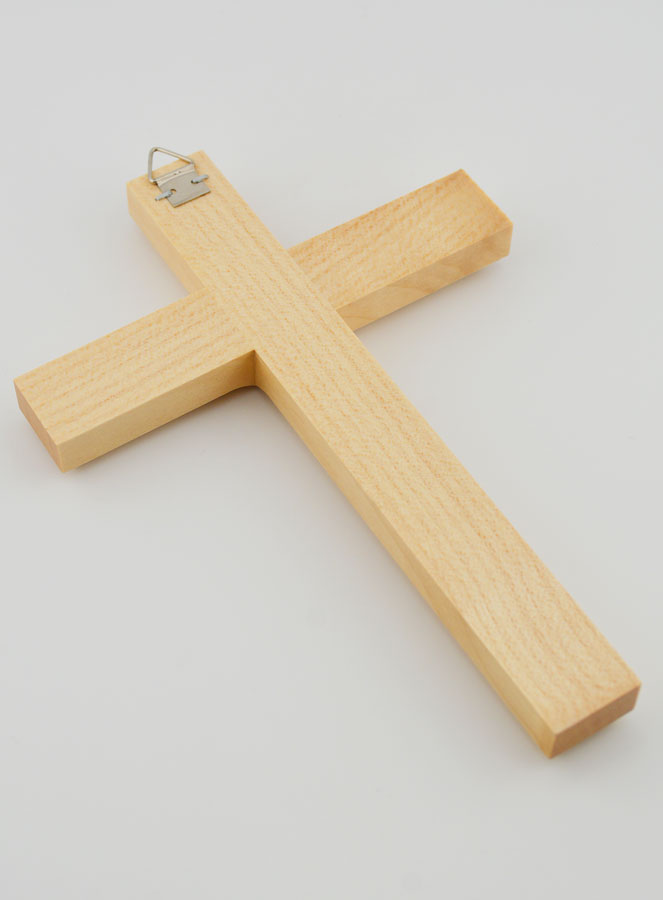 Croix en Bois Blanc Artisanale et Sculptée - 17 cm (pic 4)