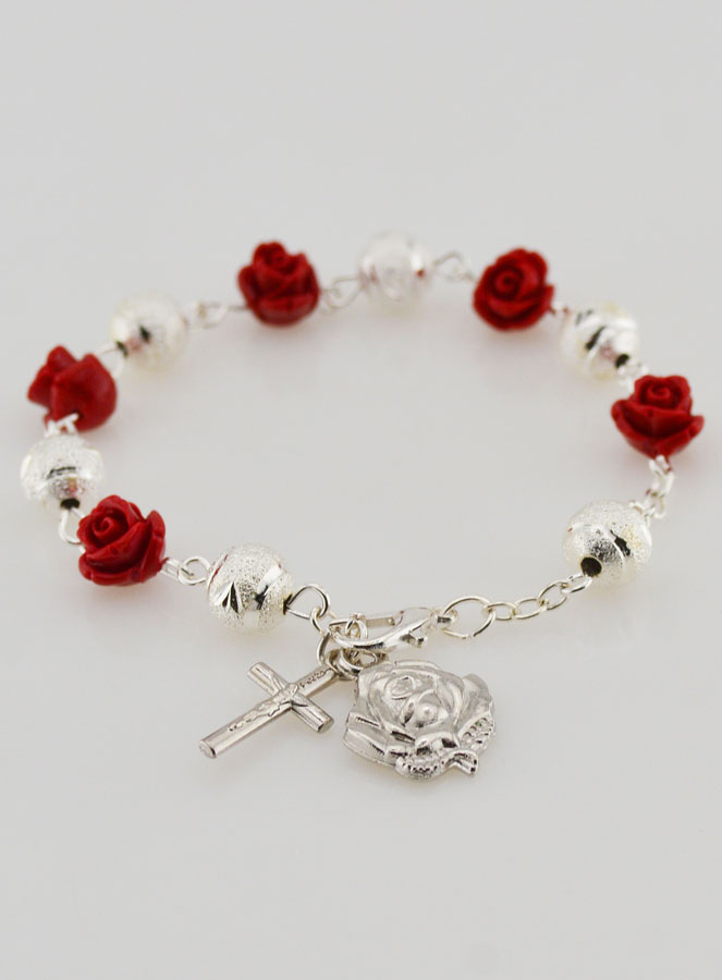 Bracelet Religieux de Sainte Thérèse Perles Sablées (pic 2)
