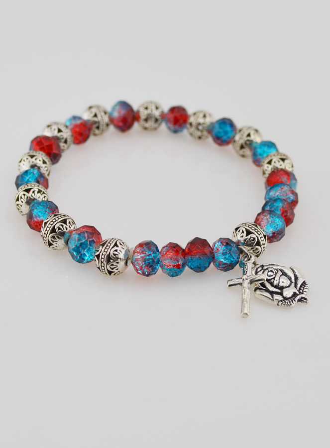 Bracelet Dizainier Perles de Cristal et Perles d'Argent (pic 3)