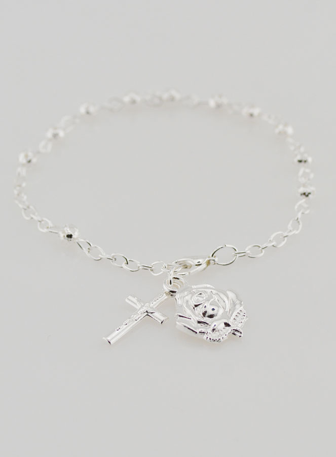 Bracelet Chapelet Dizainier en Perles d'Argent 4 mm (pic 2)