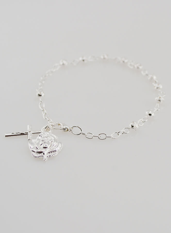 Bracelet Chapelet Dizainier en Perles d'Argent 4 mm (pic 4)