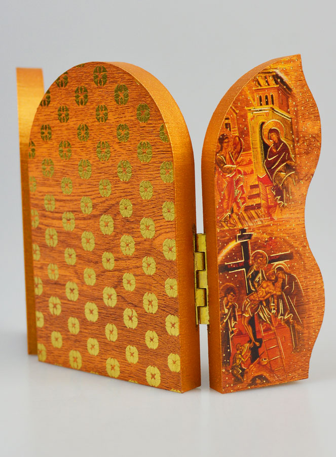 Icône Triptyque du Christ Pantocrator - 12 cm (pic 3)