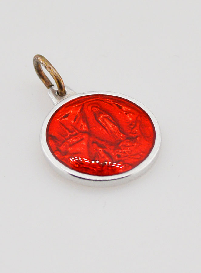 Médaille Notre Dame de Lourdes - Rouge 15 mm (pic 3)