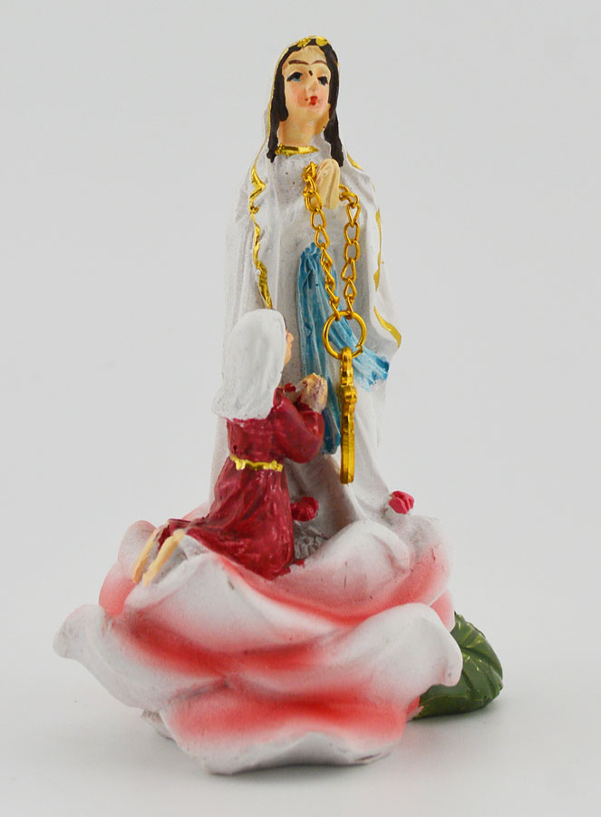 Statue Vierge Marie de Lourdes et Sainte Bernadette - 9 cm (pic 3)