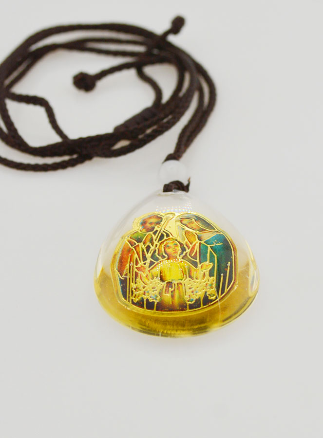 Médaille Goutte en Verre - Sainte Famille - sur Cordon (pic 2)