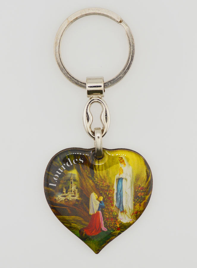Porte-Clés Coeur de Notre Dame de Lourdes - 4 cm (pic 1)