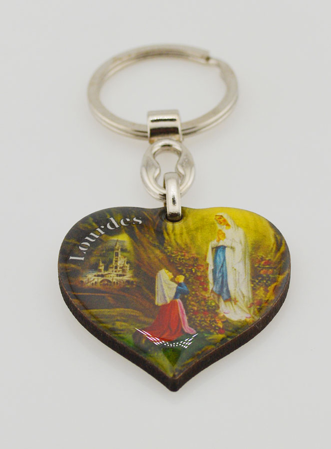 Porte-Clés Coeur de Notre Dame de Lourdes - 4 cm (pic 2)