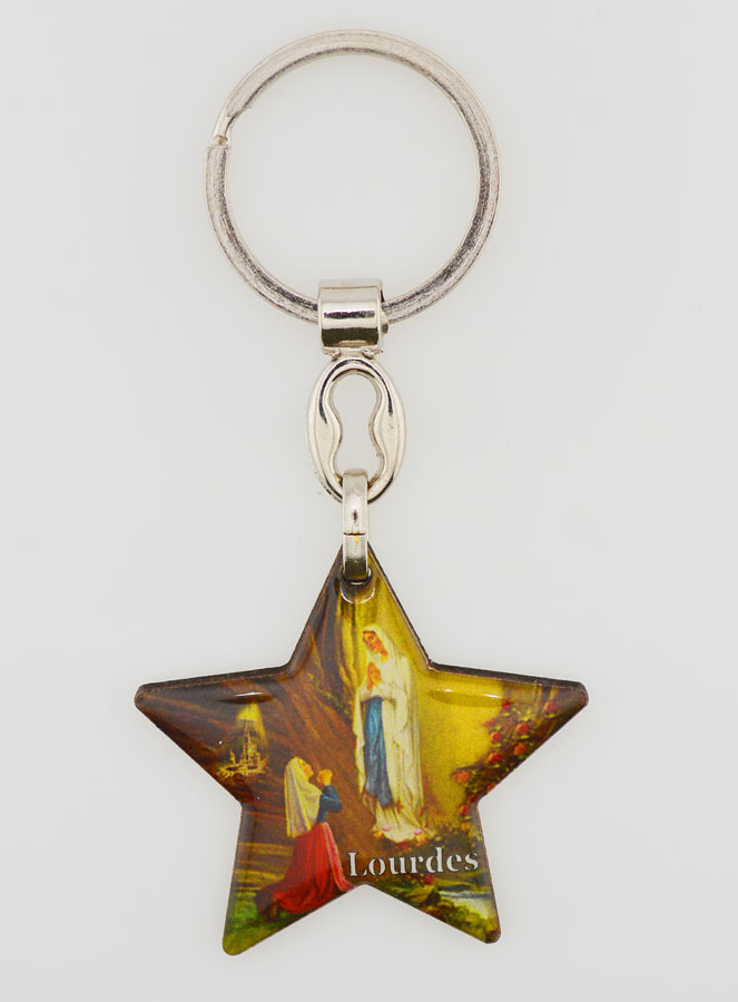 Porte-Clés Etoile de Notre Dame de Lourdes - 4 cm (pic 1)