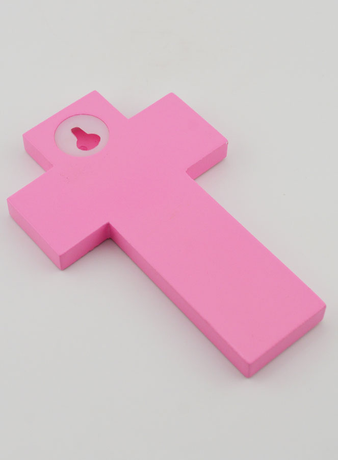 Croix Enfant Colombe de l'Esprit Saint Rose - 12 cm (pic 4)