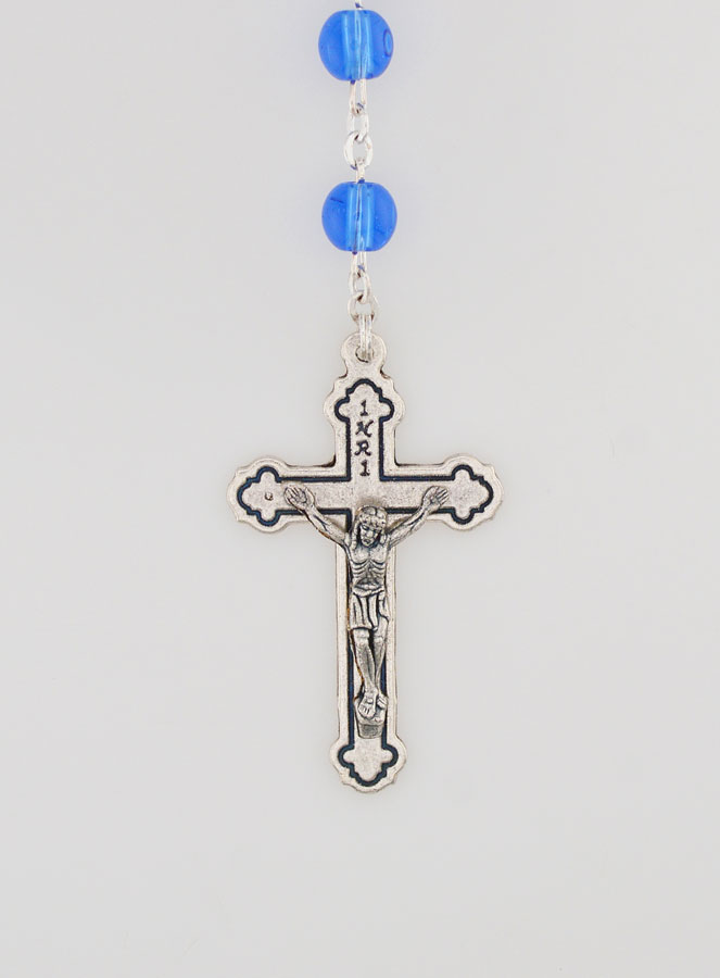 Chapelet de Lourdes - Chemin de Croix en Perles de Cristal Bleu (pic 3)
