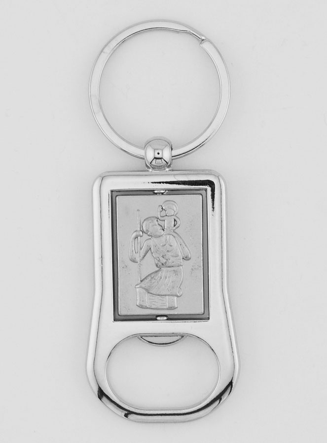 Porte-Clés Décapsuleur Saint Christophe en Argent (pic 2)