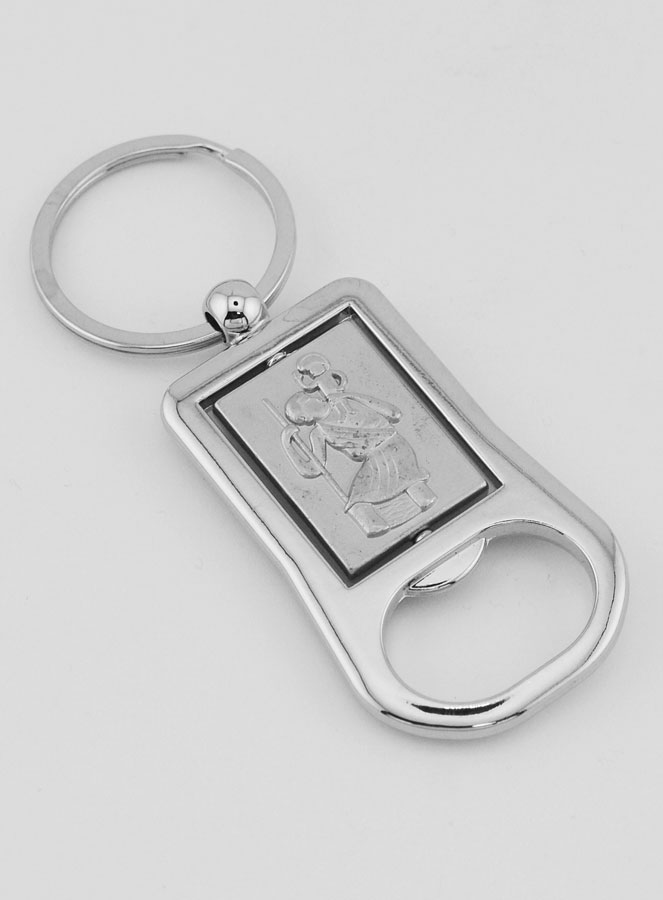 Porte-Clés Décapsuleur Saint Christophe en Argent (pic 3)