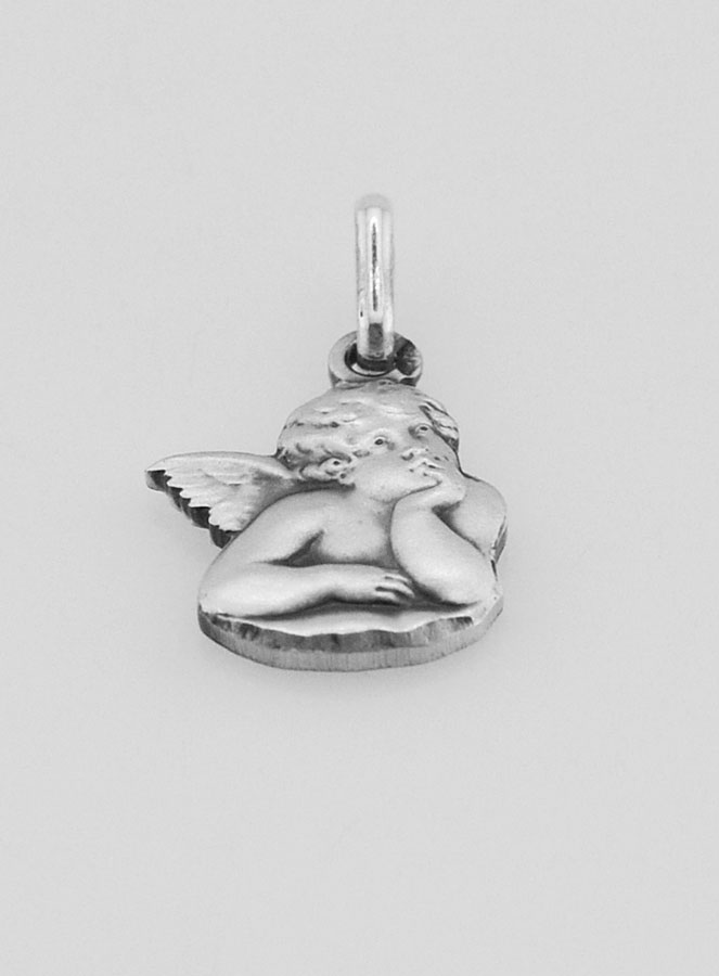 Médaille Ange Gardien Protecteur en Argent Massif - 12 mm (pic 2)
