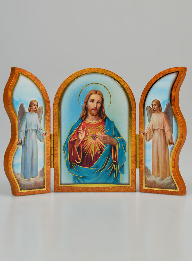 Icône Triptyque Sacré Coeur de Jésus - 12 cm (pic 1)