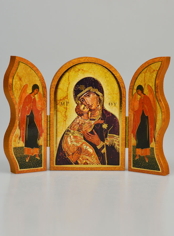 Icône Triptyque Vierge de Vladimir - 12 cm (pic 1)
