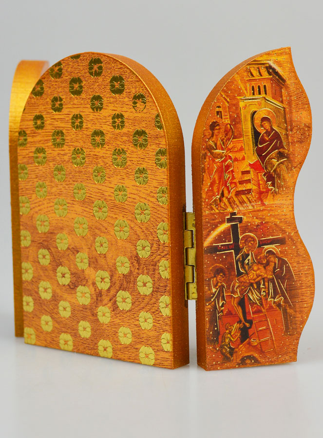 Icône Triptyque Vierge de Vladimir - 12 cm (pic 3)