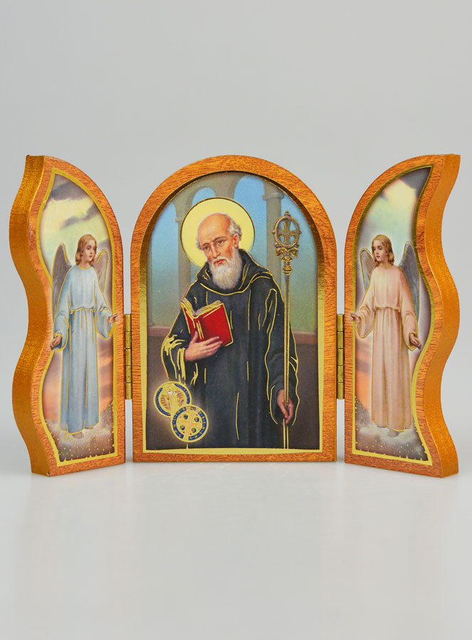 Icône Triptyque Saint Benoît - 12 cm (pic 1)