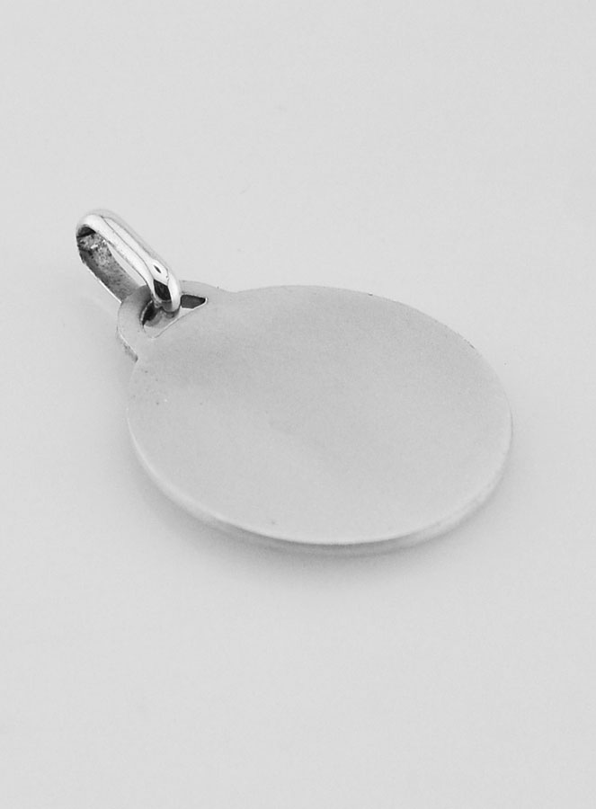 Médaille Vierge à l'Enfant aux Fleurs en Argent Massif - 18 mm (pic 3)