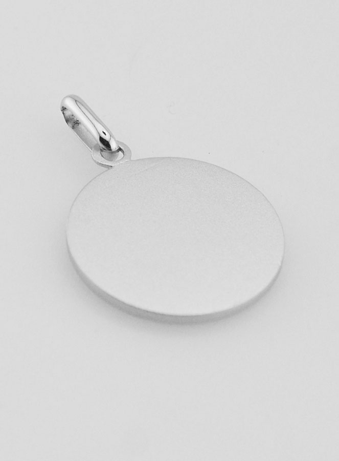 Médaille Vierge Marie au Voile Auréolée en Argent Massif - 18 mm (pic 4)