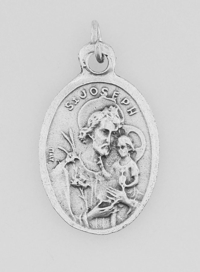 Médaille Religieuse Saint Joseph Argentée - 20 mm (pic 1)