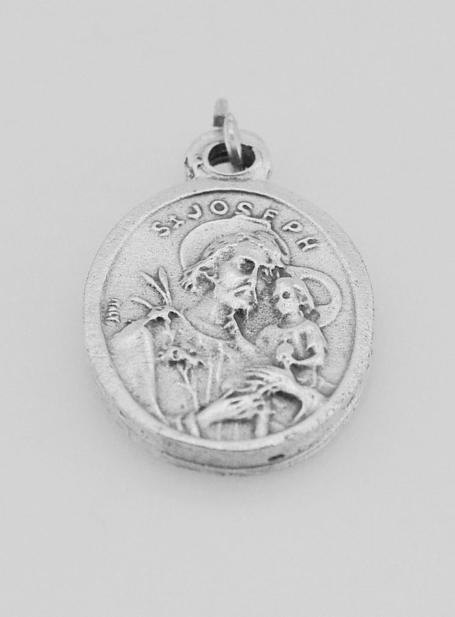 Médaille Religieuse Saint Joseph Argentée - 20 mm (pic 2)