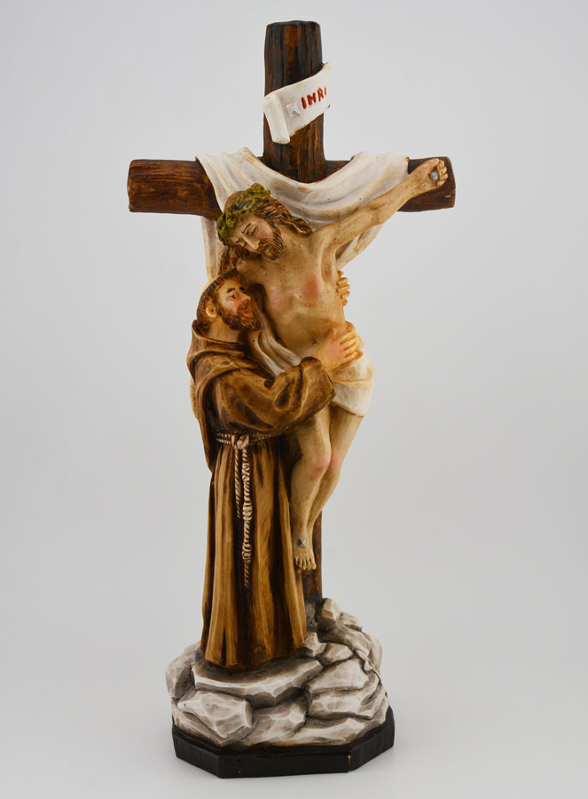Statue de Saint François au Pied de la Croix - 30 cm (pic 1)