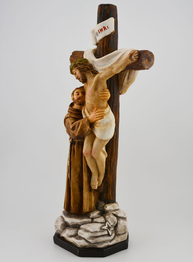 Statue de Saint François au Pied de la Croix - 30 cm (pic 2)