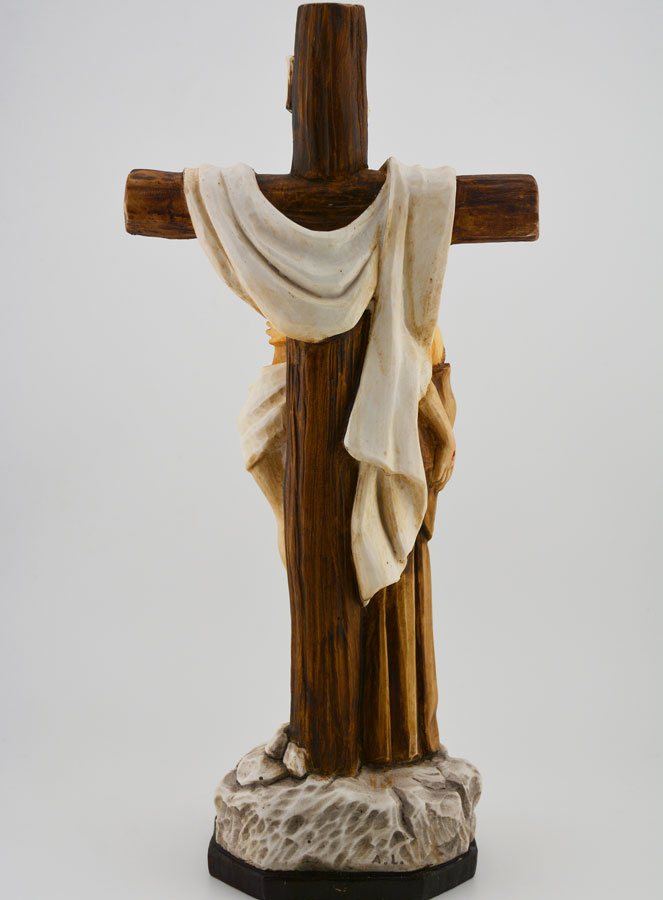 Statue de Saint François au Pied de la Croix - 30 cm (pic 4)