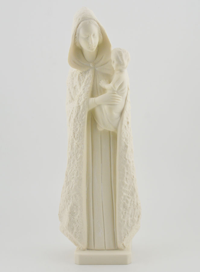 Statue Sainte Vierge à l'Enfant Jésus - Ton Ivoire - 25 cm (pic 1)