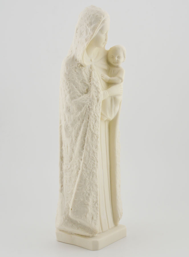 Statue Sainte Vierge à l'Enfant Jésus - Ton Ivoire - 25 cm (pic 3)