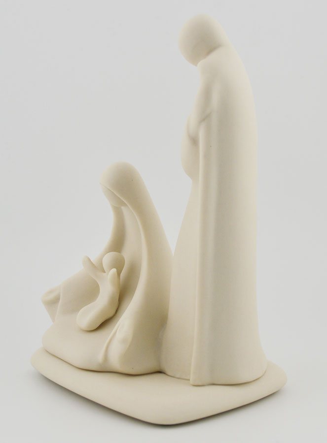Statue Sainte Famille Moderne Artisanale - Porcelaine - 16 cm (pic 2)