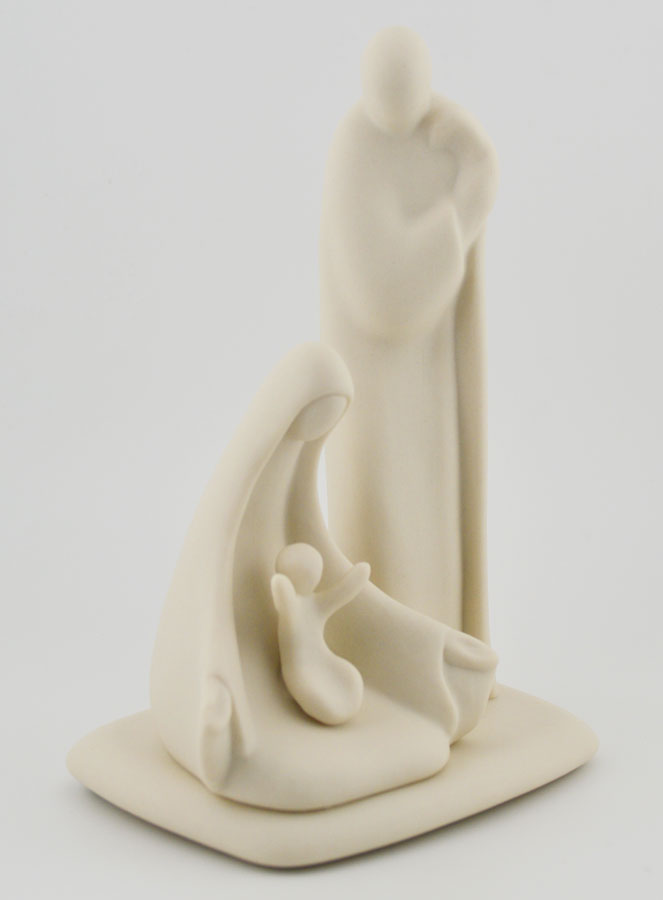 Statue Sainte Famille Moderne Artisanale - Porcelaine - 16 cm (pic 3)
