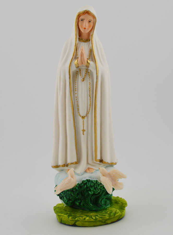 Statue Notre Dame de Fatima - Peinte à la main - 15 cm (pic 1)