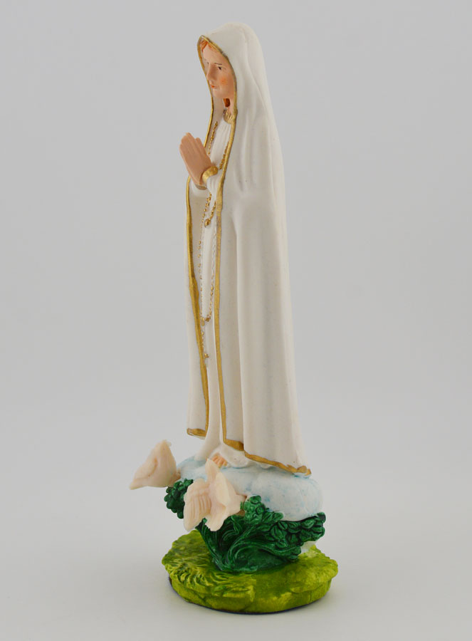 Statue Notre Dame de Fatima - Peinte à la main - 15 cm (pic 2)