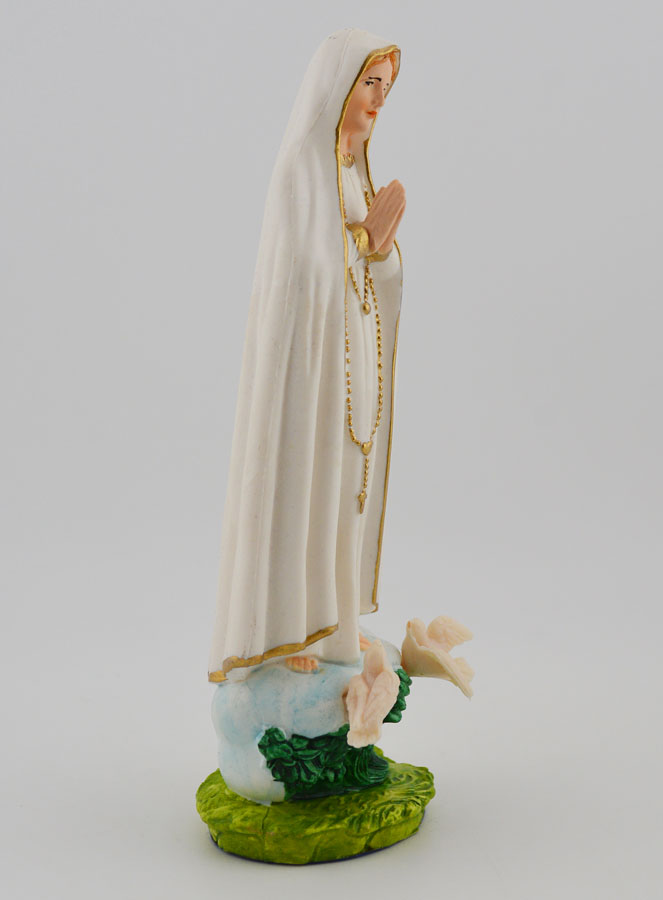 Statue Notre Dame de Fatima - Peinte à la main - 15 cm (pic 3)