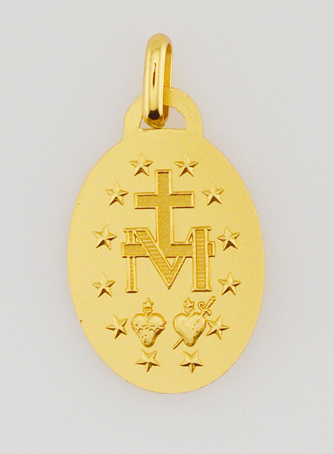 Médaille Miraculeuse en Plaqué Or avec Bords - 18 mm (pic 4)