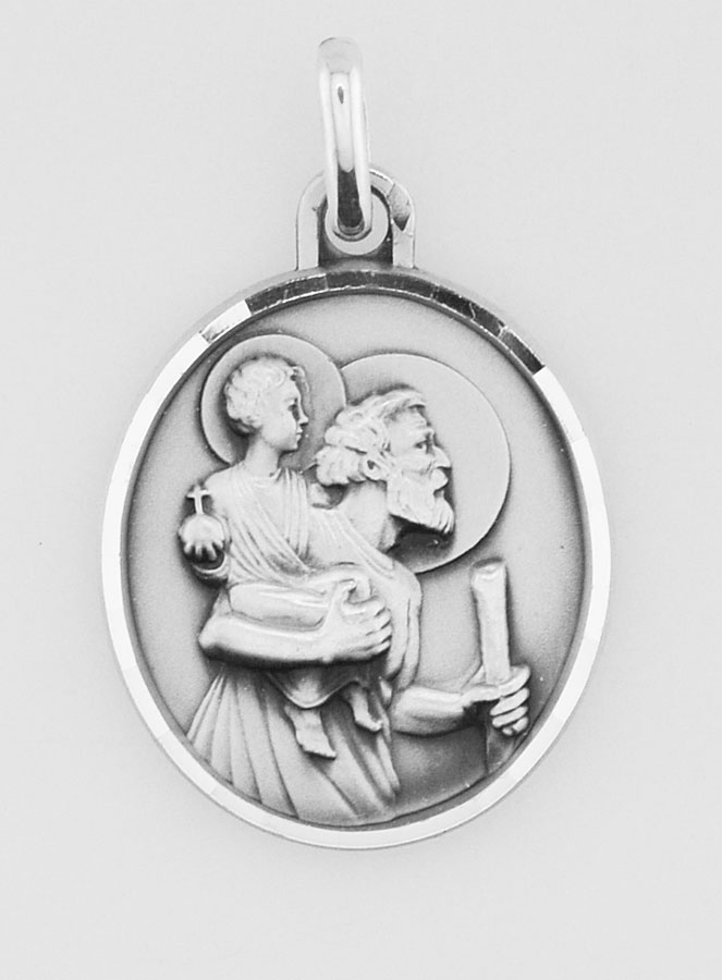Médaille de Saint Christophe Facettée en Argent 925/1000 - 20 mm (pic 1)