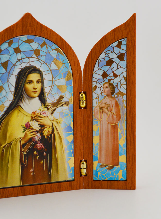 Icône Triptyque de Sainte Thérèse de Lisieux en Bois (pic 3)