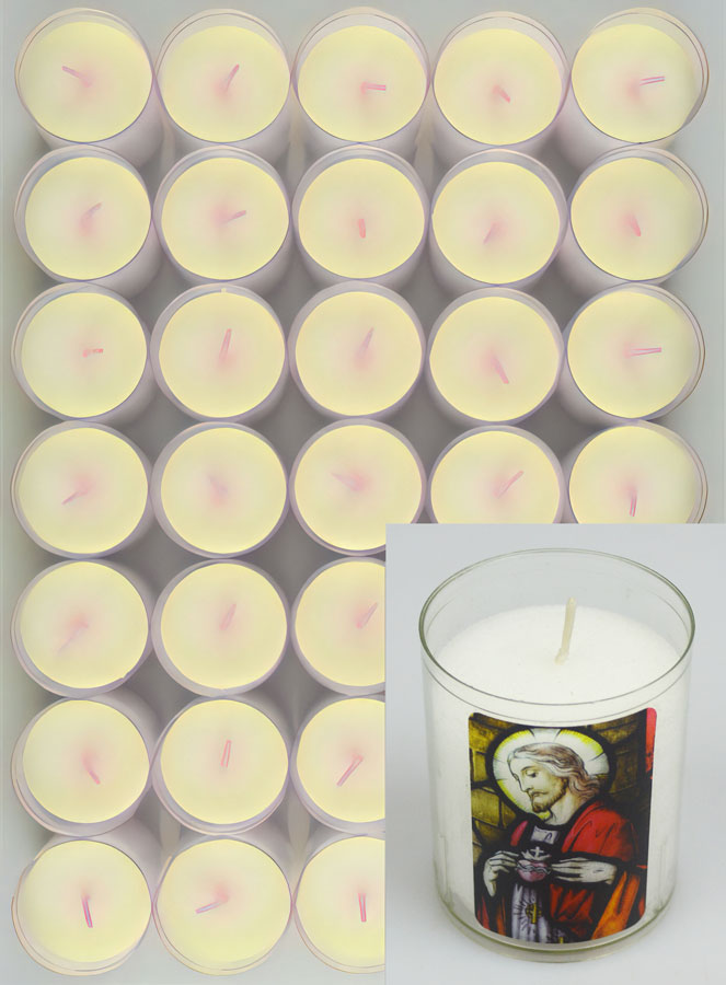 24 Bougies Veilleuses Sacré Coeur de Jésus (pic 2)