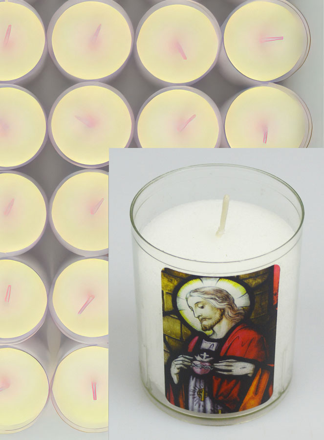 24 Bougies Veilleuses Sacré Coeur de Jésus (pic 4)