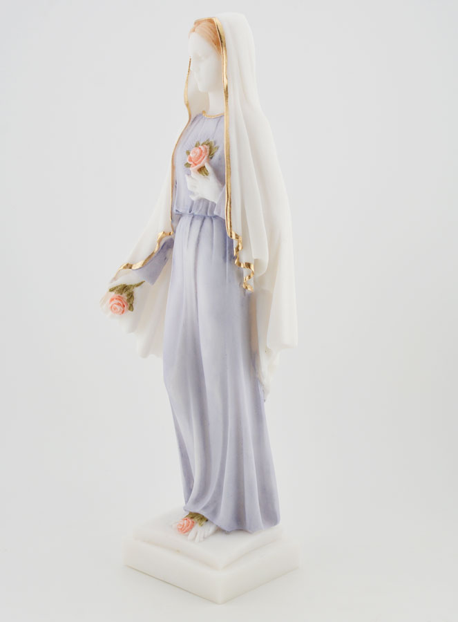 Statue Sainte Vierge Marie aux Roses Peinte Main - 25 cm (pic 2)