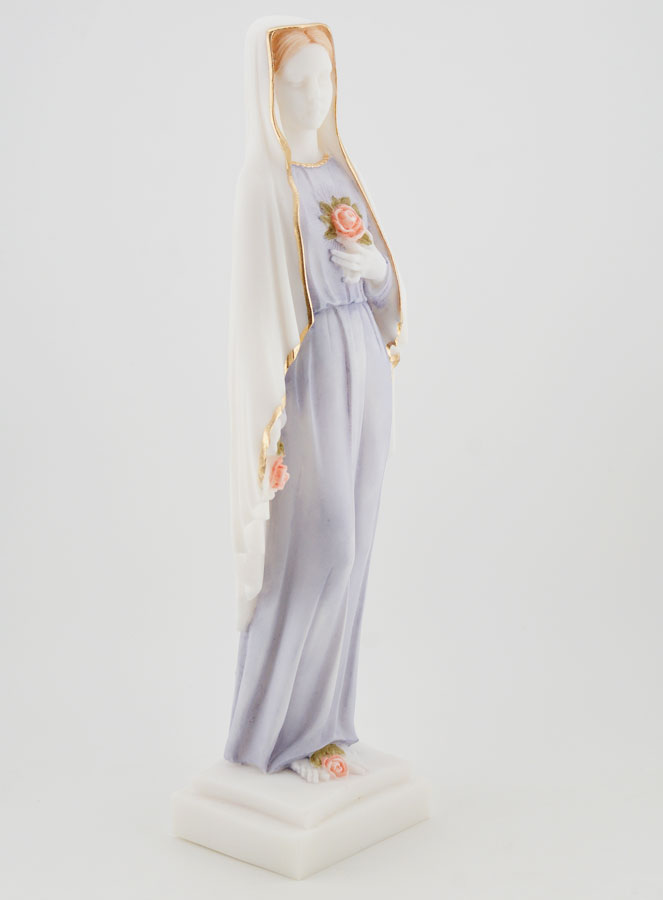 Statue Sainte Vierge Marie aux Roses Peinte Main - 25 cm (pic 3)