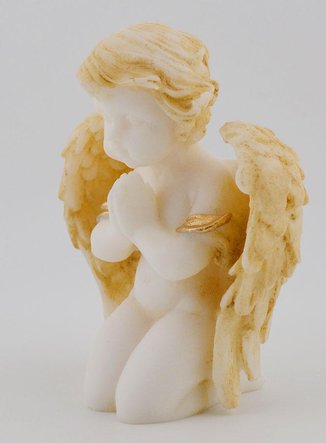 Statue Ange-gardien Protecteur en Prière en Albâtre - 9 cm (pic 2)