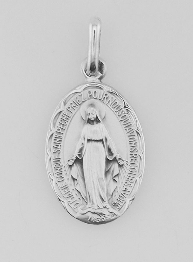 Médaille Miraculeuse Festonnée en Argent Massif - 20 mm (pic 2)