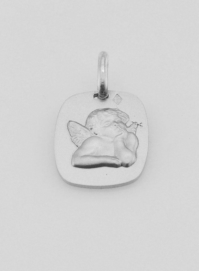 Médaille Ange Gardien Protecteur Argent Massif - 15 mm (pic 2)