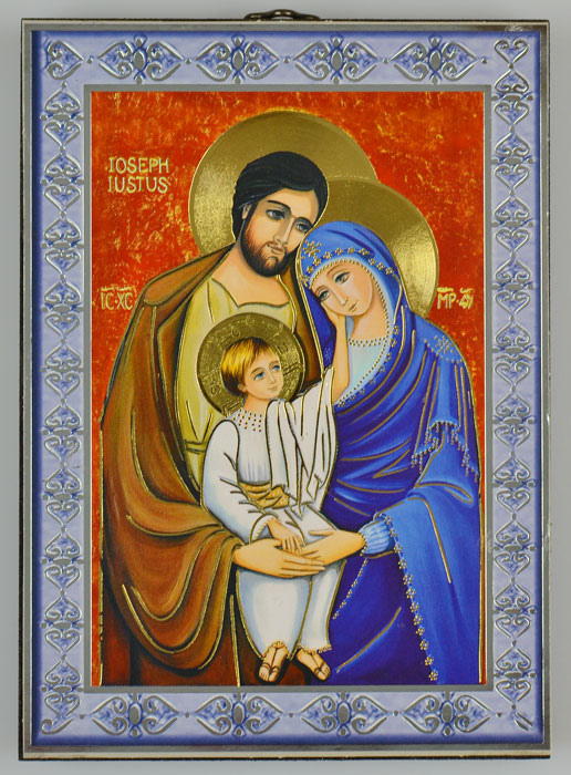 Icône de la Sainte Famille- St Joseph Ste Marie et Jésus - 15 cm (pic 1)