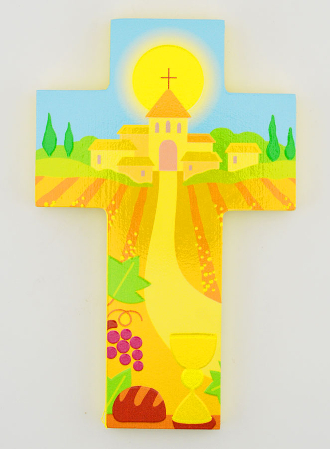 Croix Enfant en Bois Ma Première Communion - 15 cm (pic 1)