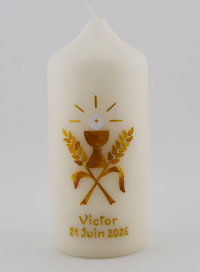Cierge de Première Communion à Personnaliser - Gravure Prénom en ligne (pic 1)