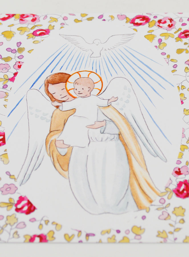 Carte de Baptême - Ange-Gardien Protecteur et Esprit Saint (pic 2)